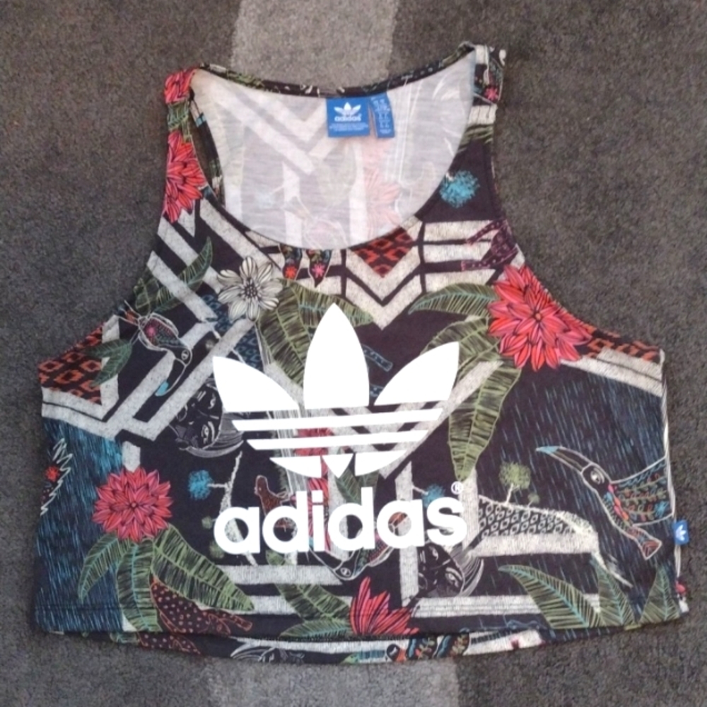 ADIDAS Tribal Pattern 3 STRIPE STREET WEAR Crop TANK!!!..